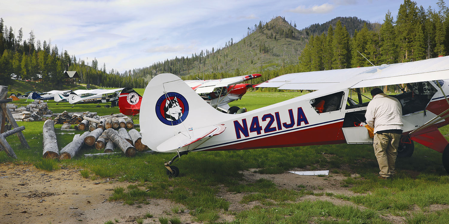Bush Pilot Shawn Francis backcountry camping in the Frank Church Wilderness at the Flying B.